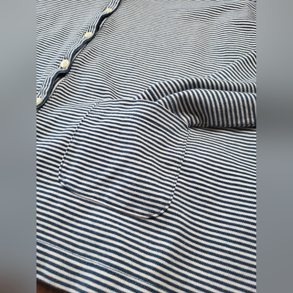 L.L. Bean Women's Striped Cardigan Sweater Size XL White Blue 100% Cotton Button - Picture 4 of 9